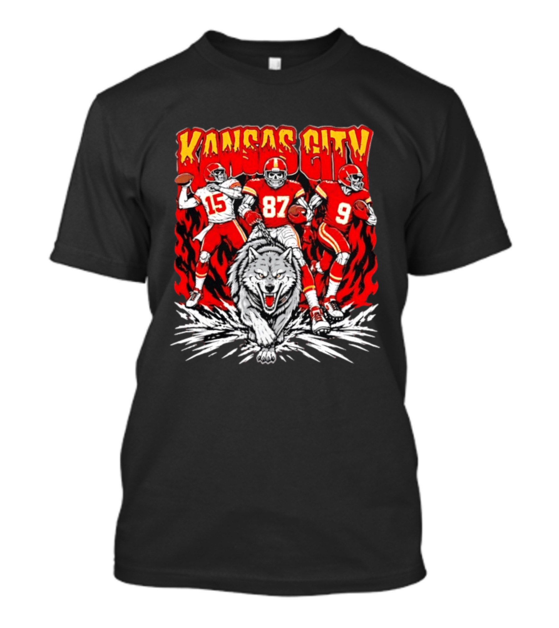 Kansas City Chiefs 15 87 9 Players With Wolf T-Shirt