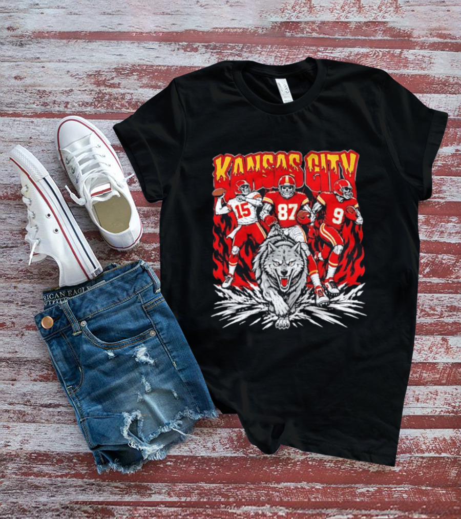 Kansas City Chiefs 15 87 9 Players With Wolf T-Shirt
