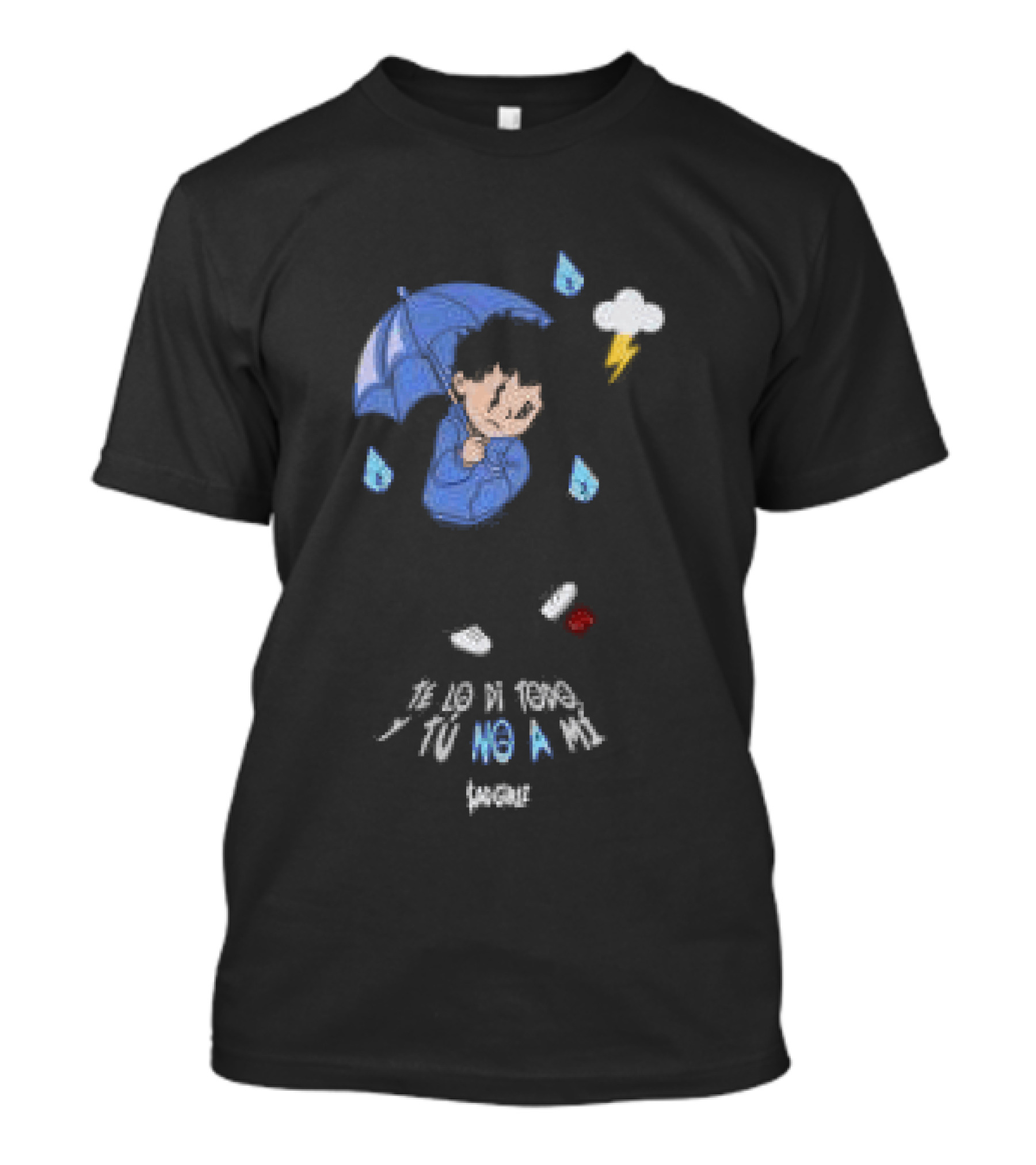 Sad Girlz Store Sadgirlz Give You Everything Blue Umbrella Raindrops T-Shirt