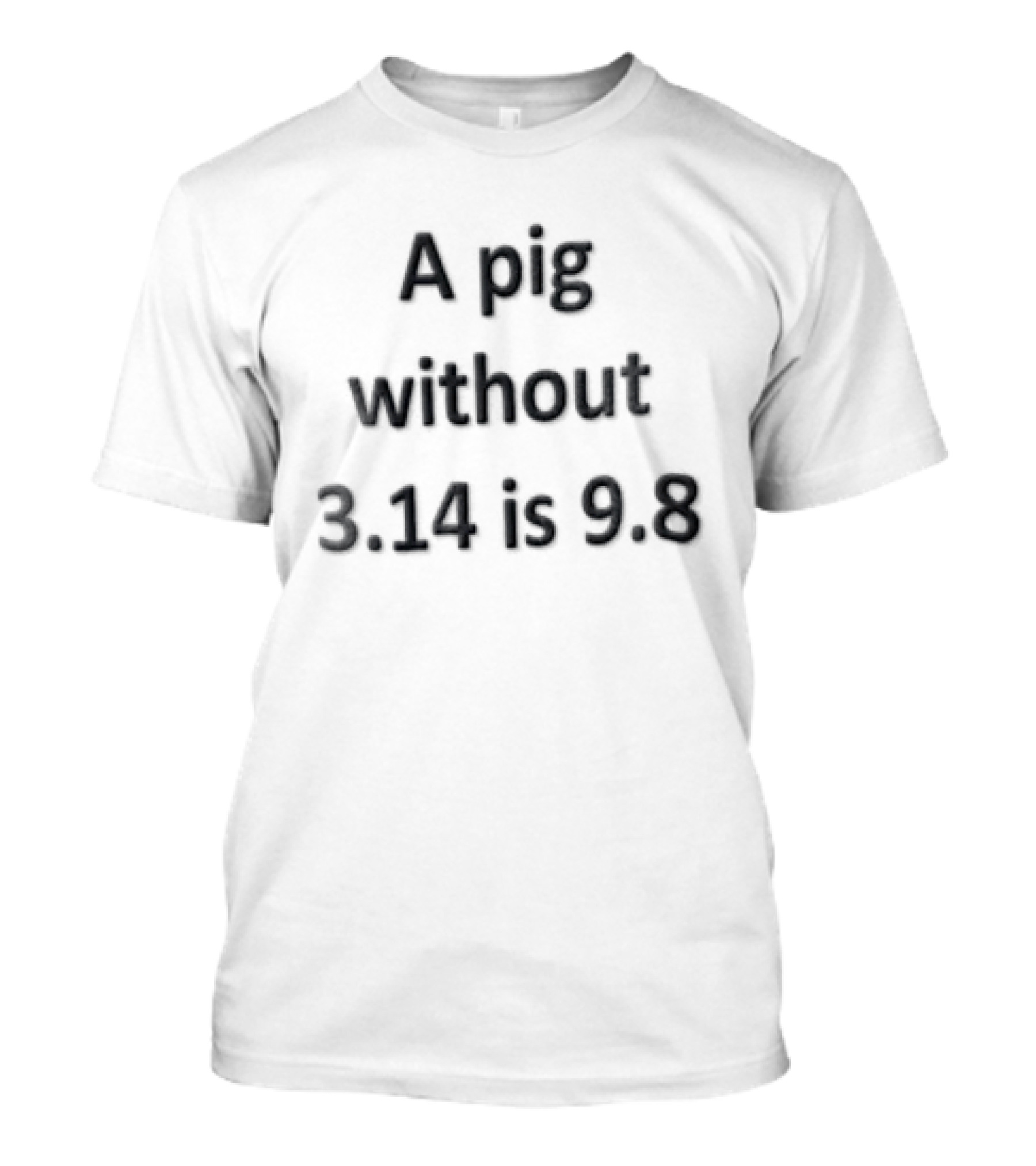 A Pig Without 3.14 Is 9.8 Black Minimalist Clever Play On Words T-Shirt