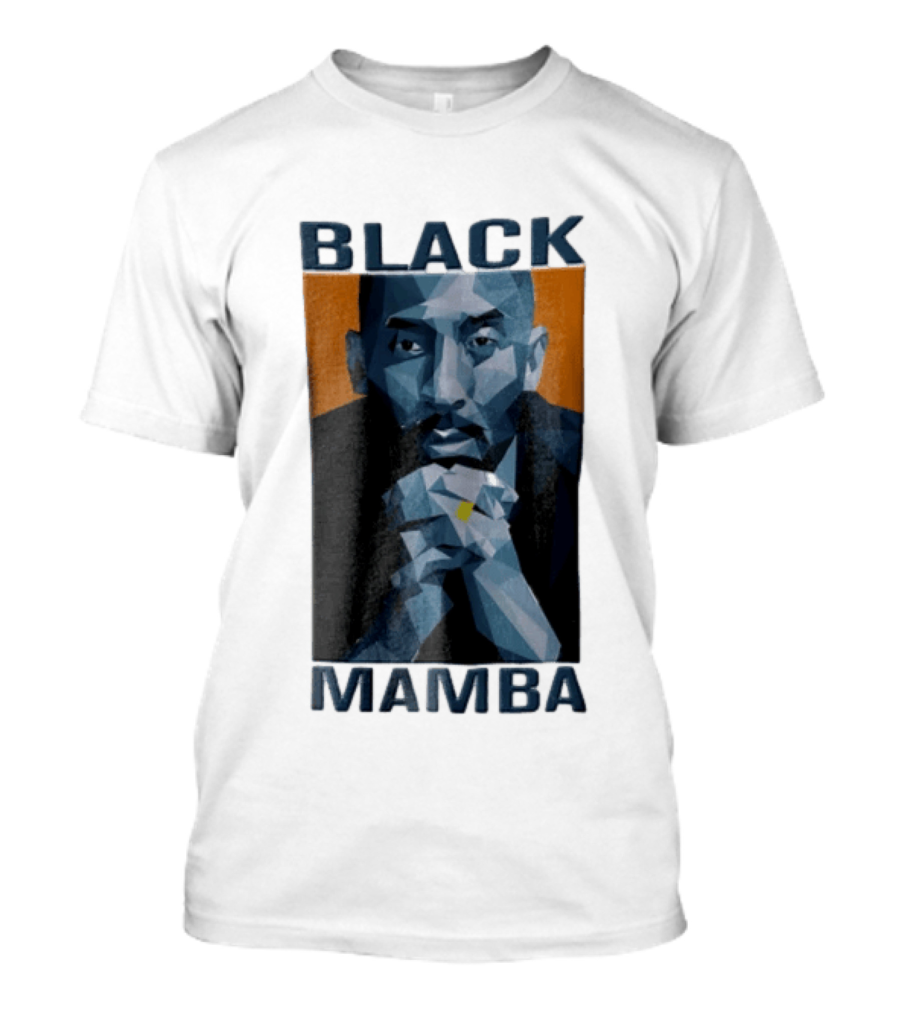 Black Mamba Low Poly Geometric Hands Clasped Orange T-Shirt