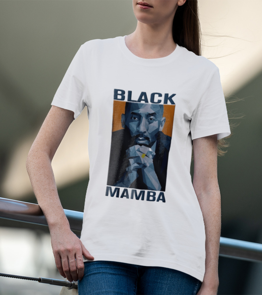 Black Mamba Low Poly Geometric Hands Clasped Orange T-Shirt