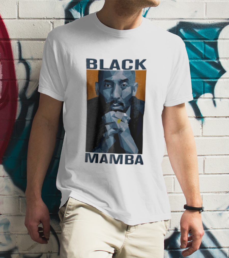 Black Mamba Low Poly Geometric Hands Clasped Orange T-Shirt