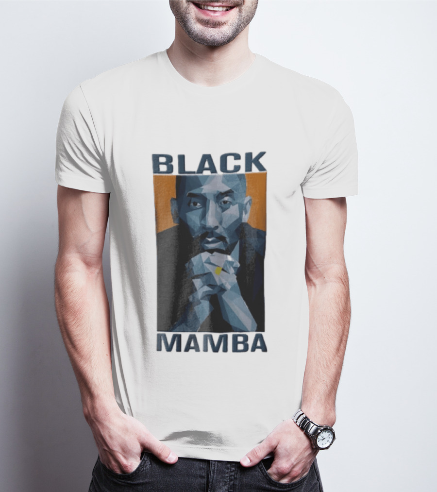 Black Mamba Low Poly Geometric Hands Clasped Orange T-Shirt