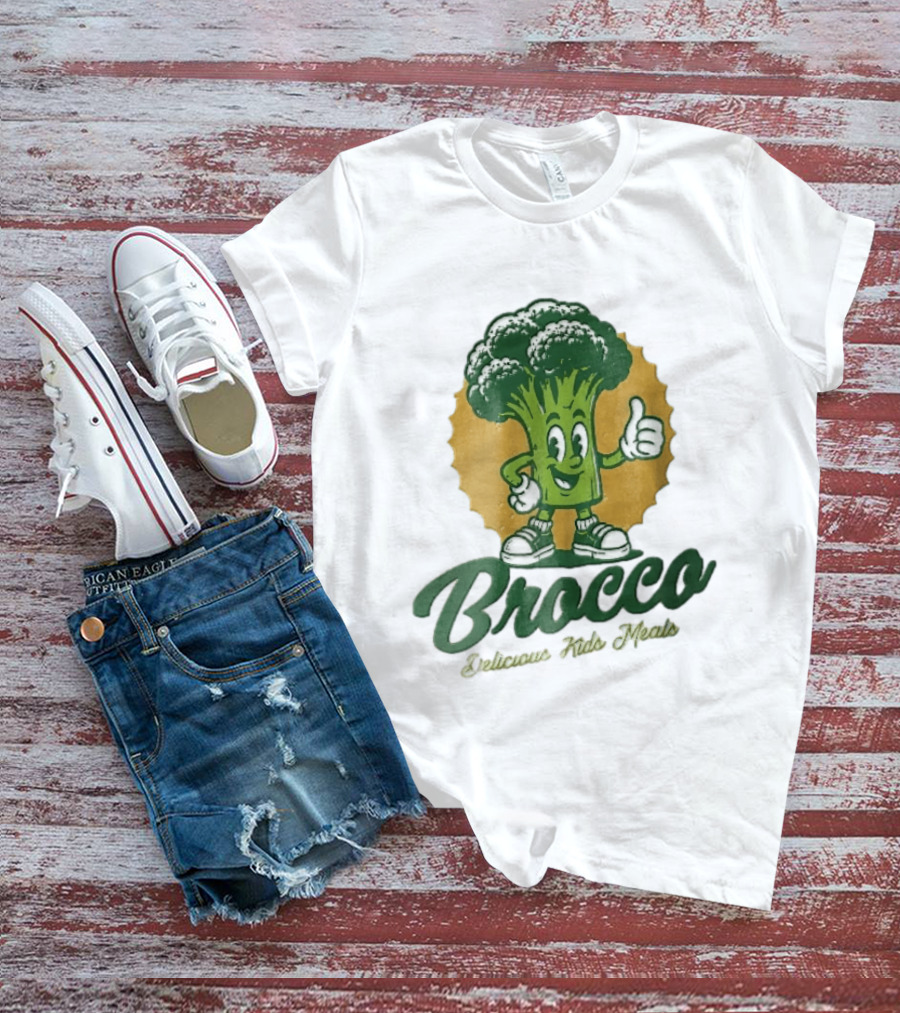 Brocco Delicious Kids Meals Cartoon Broccoli Thumbs Up T-Shirt