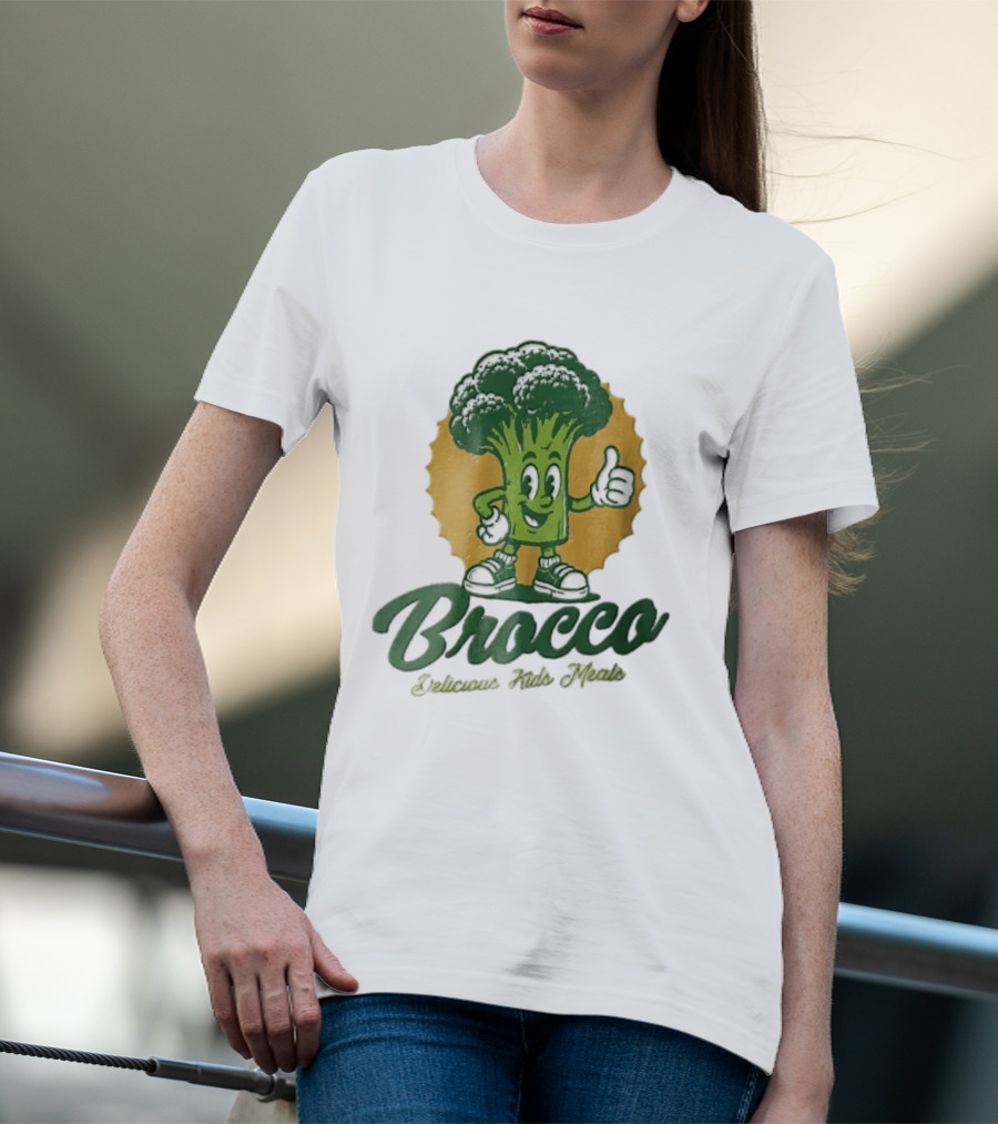 Brocco Delicious Kids Meals Cartoon Broccoli Thumbs Up T-Shirt