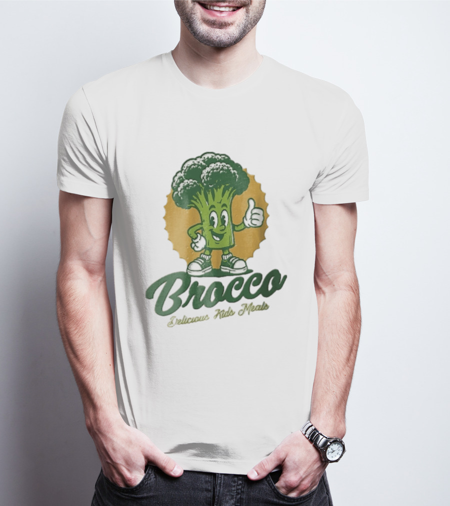 Brocco Delicious Kids Meals Cartoon Broccoli Thumbs Up T-Shirt