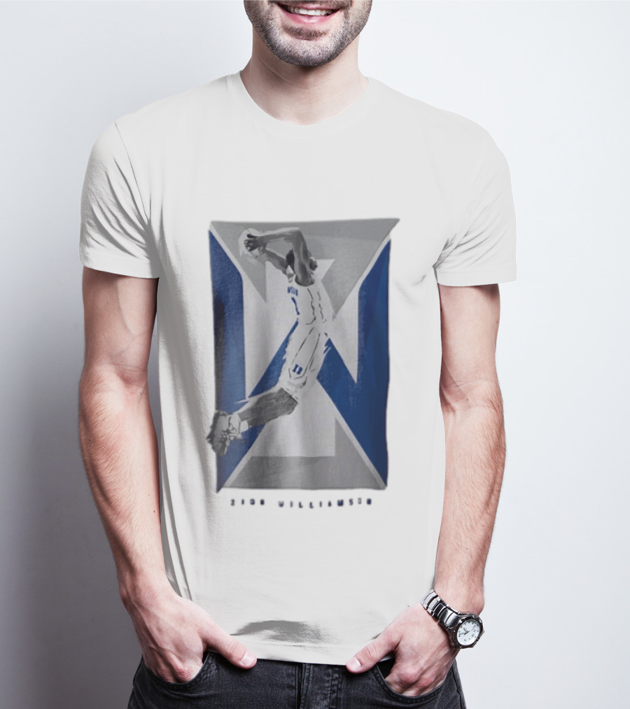 Duke Blue Devils NCAA Zion Williamson Basketball Player Dunking Geometric Number 1 T-Shirt