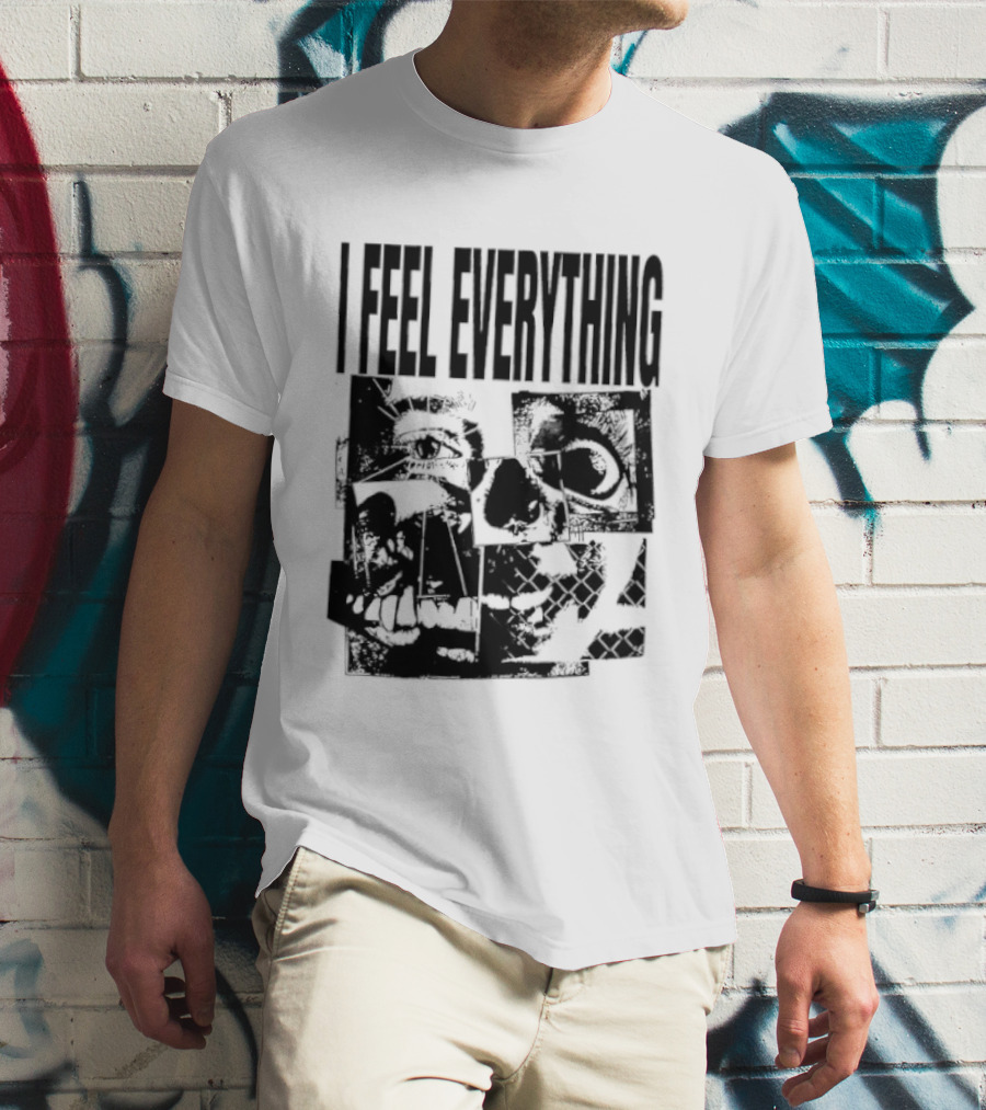 I Feel Everything Horror Skull Face T-Shirt