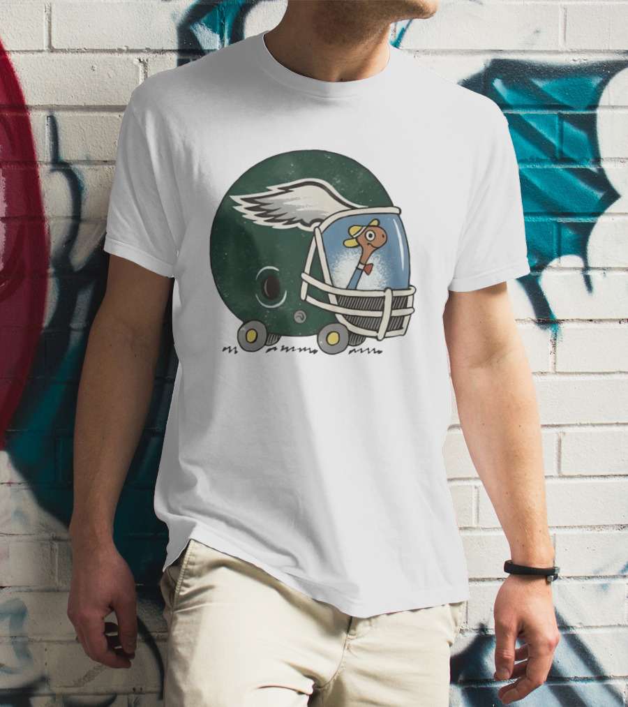 Philadelphia Eagles Worm Inside Football Helmet Sports Humor T-Shirt