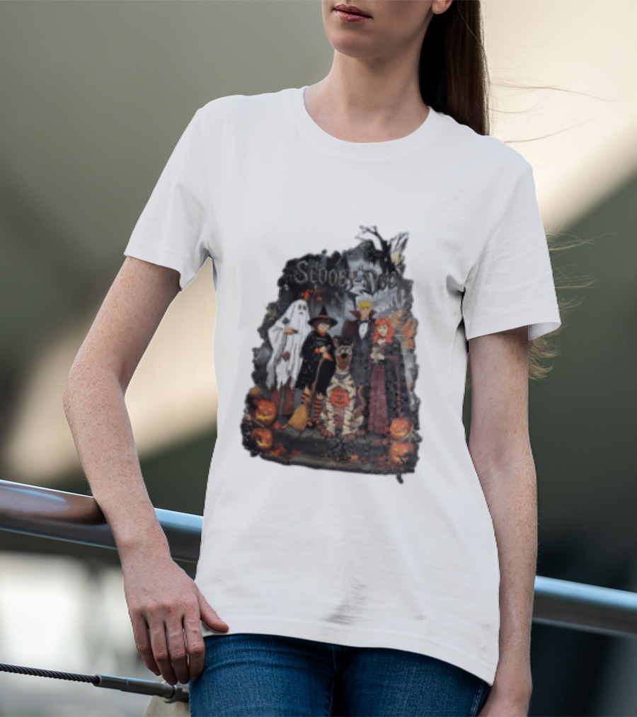 Scooby Doo Halloween Costume Party With Witch Ghost Vampire Pumpkin T-Shirt