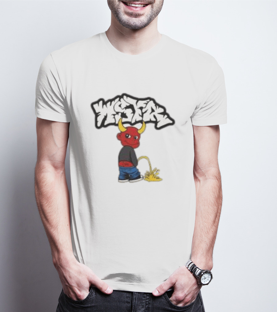 Wstr Store Wstr Devil Graffiti Red Devil Cartoon T-Shirt