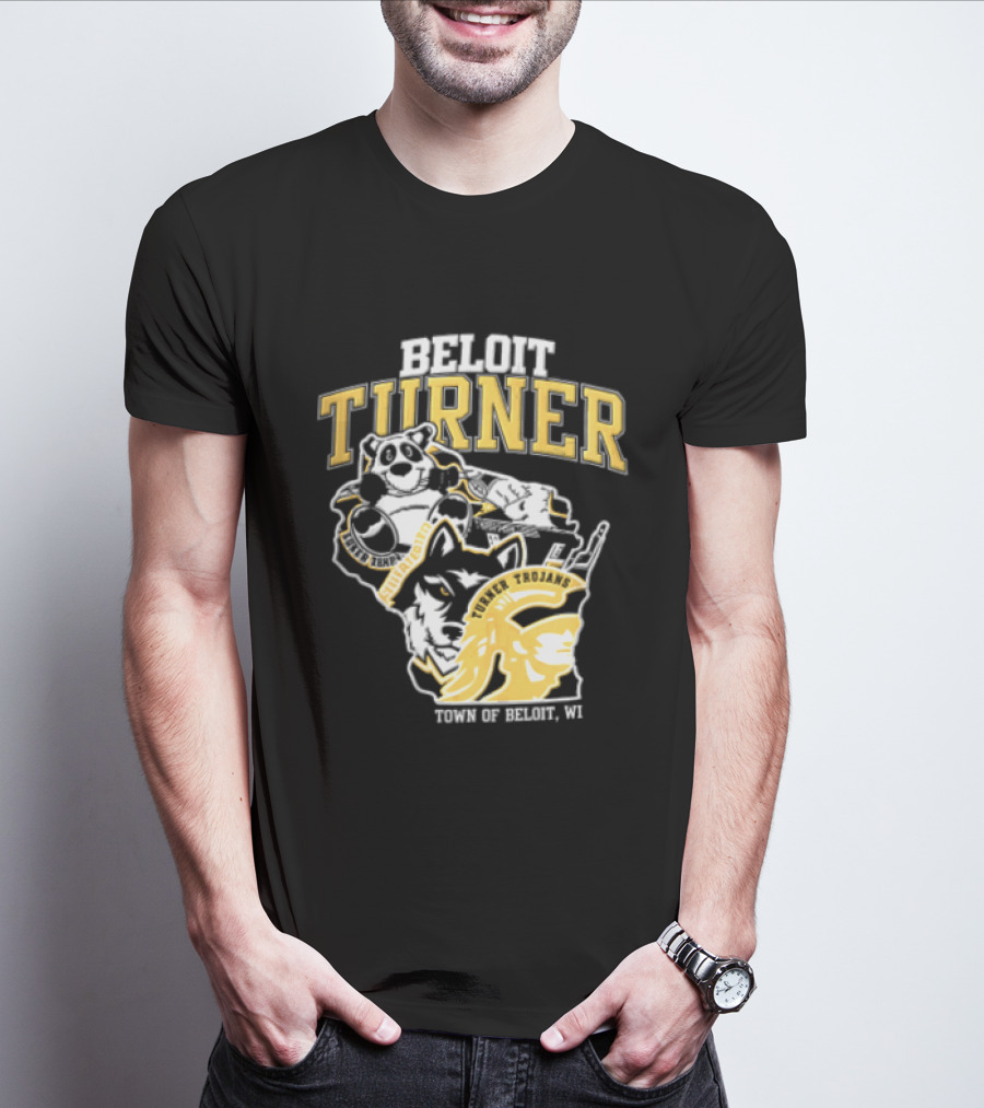 Beloit Turner Trojans Wisconsin Mascots Wolf Trojan Town Of Beloit WI T-Shirt