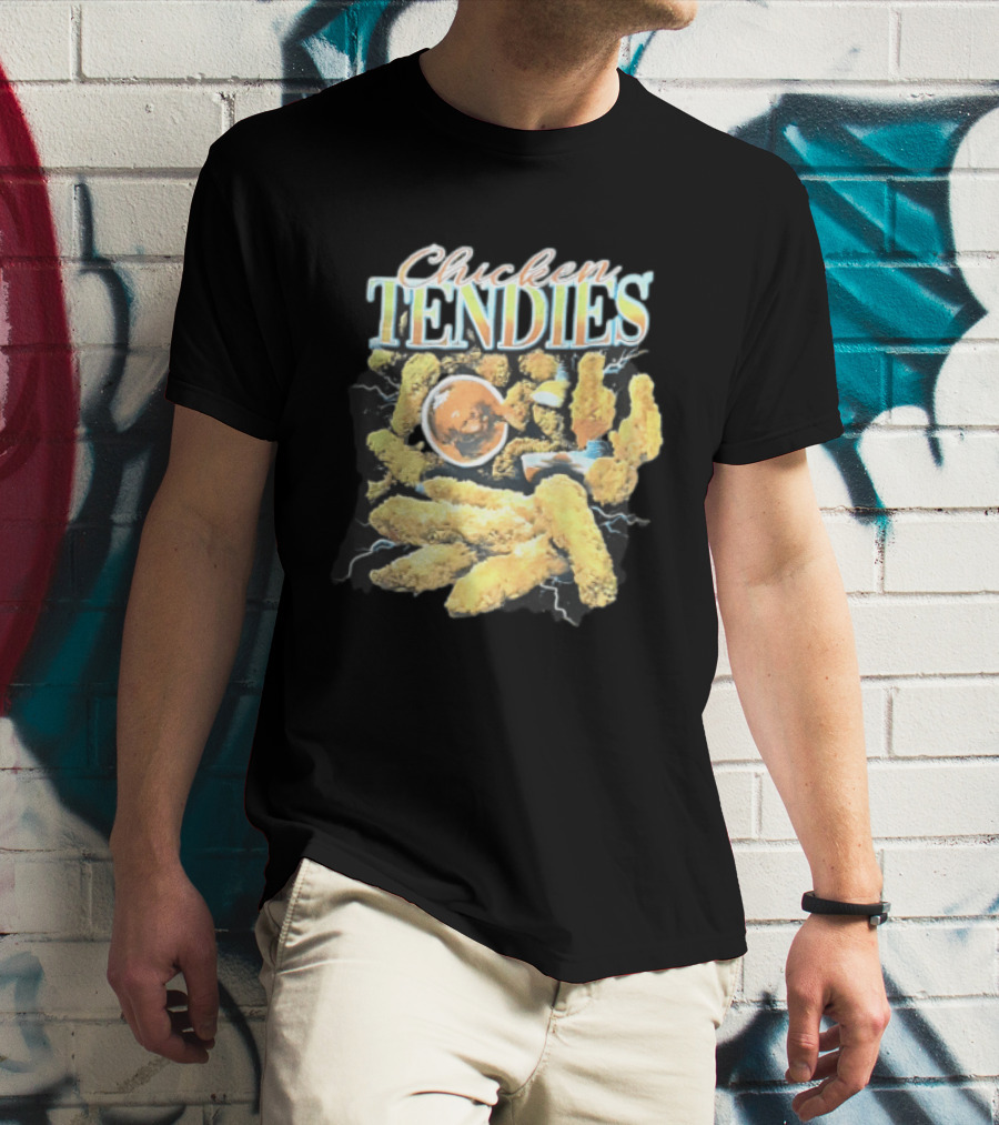 Chicken Tendies Fried Tenders Dipping Sauce Lightning Bolts T-Shirt