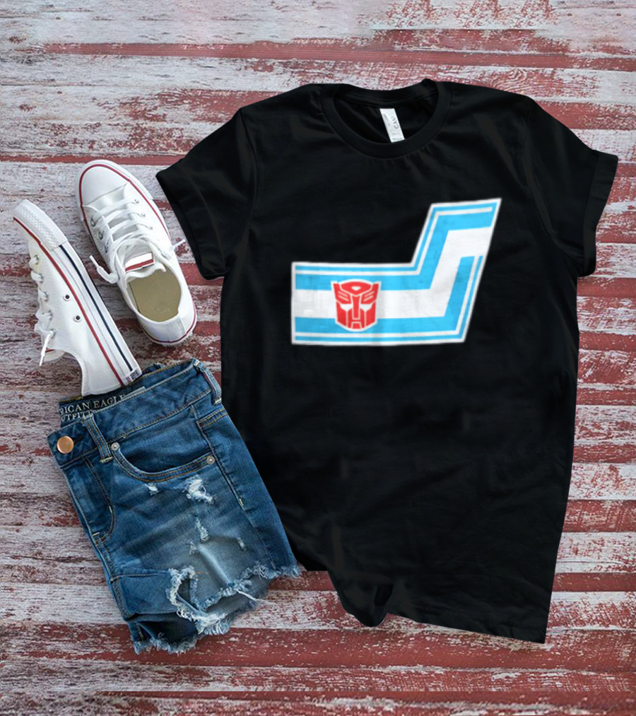 Transformers Autobots Red Insignia Blue White Racing Stripes Chevron Stickers T-Shirt