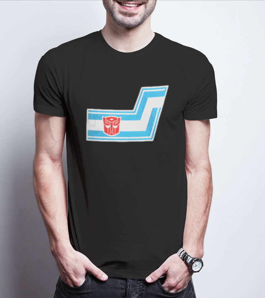 Transformers Autobots Red Insignia Blue White Racing Stripes Chevron Stickers T-Shirt