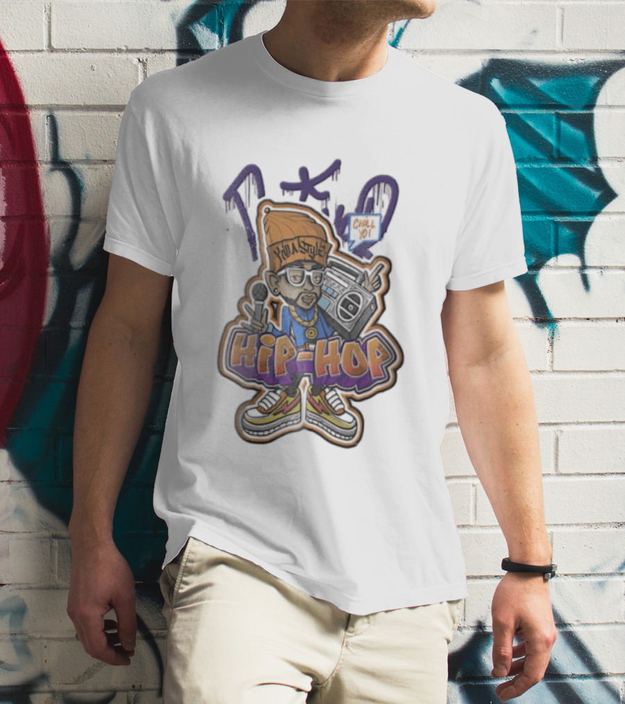 TKO Killa Style Chill Yo Hip Hop Cartoon Boombox Microphone T-Shirt