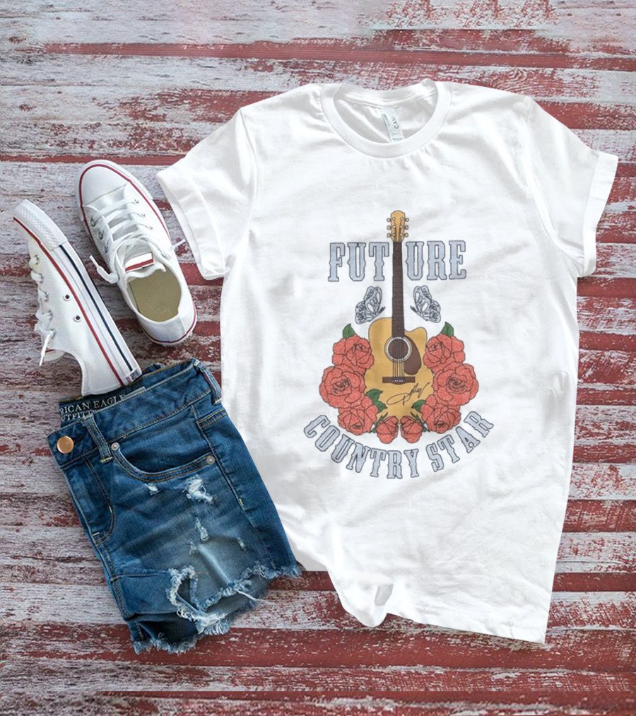 Future Country Star Dolly Parton 2026 Roses Guitar T-Shirt