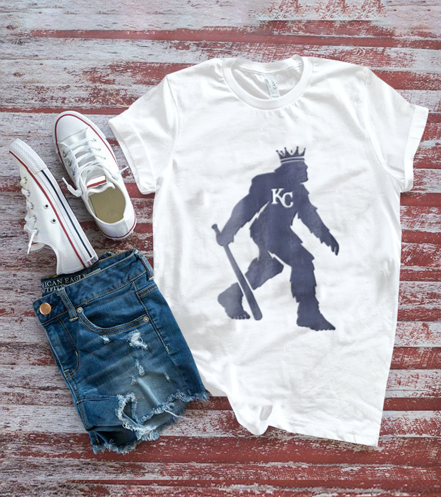 Kansas City Royals Crowned Sasquatch KC Baseball Bat T-Shirt