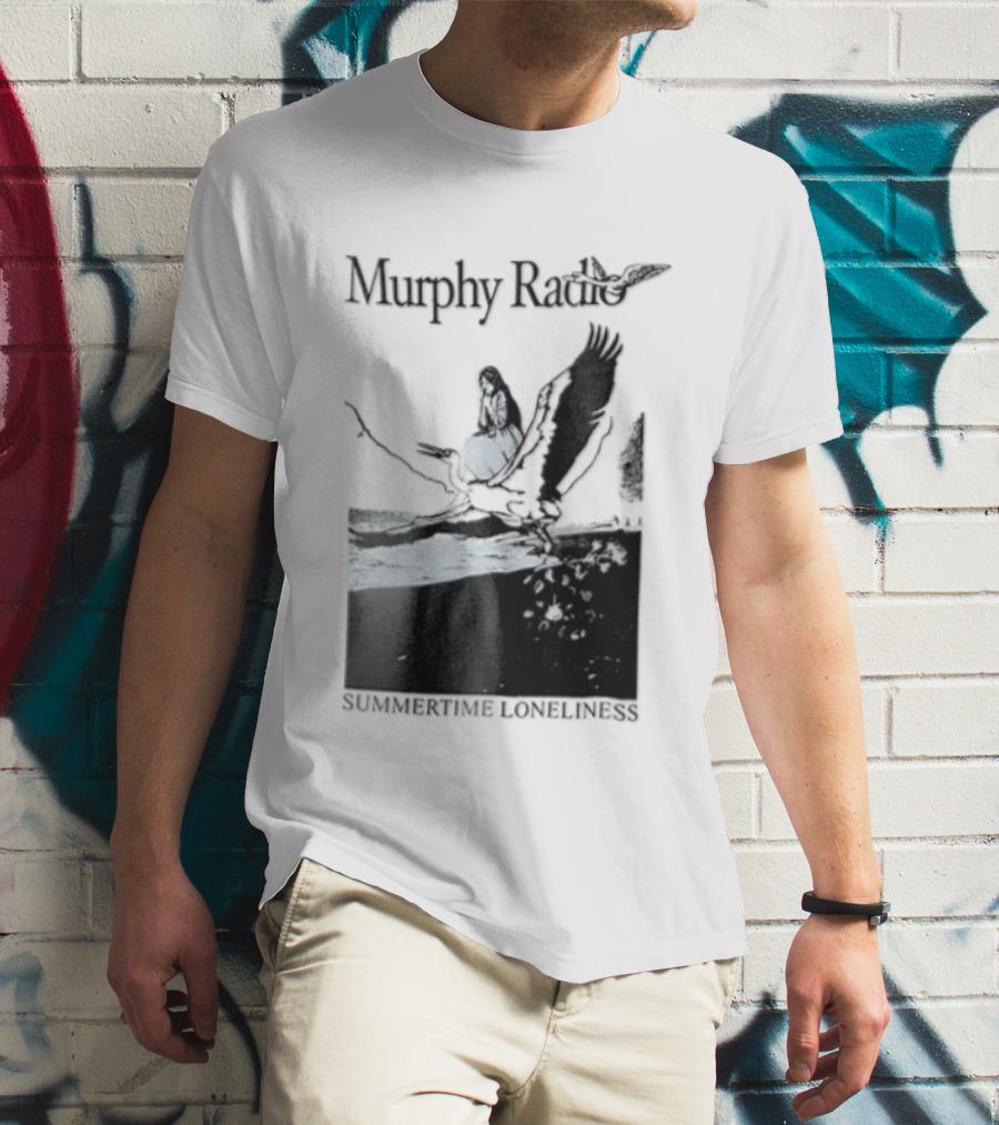 Murphy Radio Summertime Loneliness Woman On Flying Crane At Shore Line T-Shirt