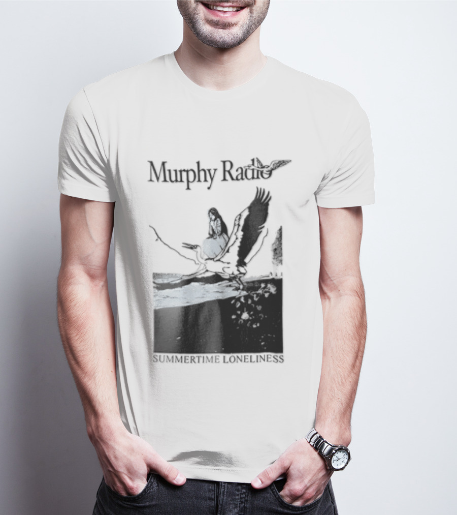 Murphy Radio Summertime Loneliness Woman On Flying Crane At Shore Line T-Shirt