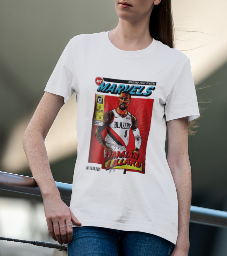 Portland Trail Blazers Net Marvels Damian Lillard Comic Cover NBA Issue 0 Halftone T-Shirt