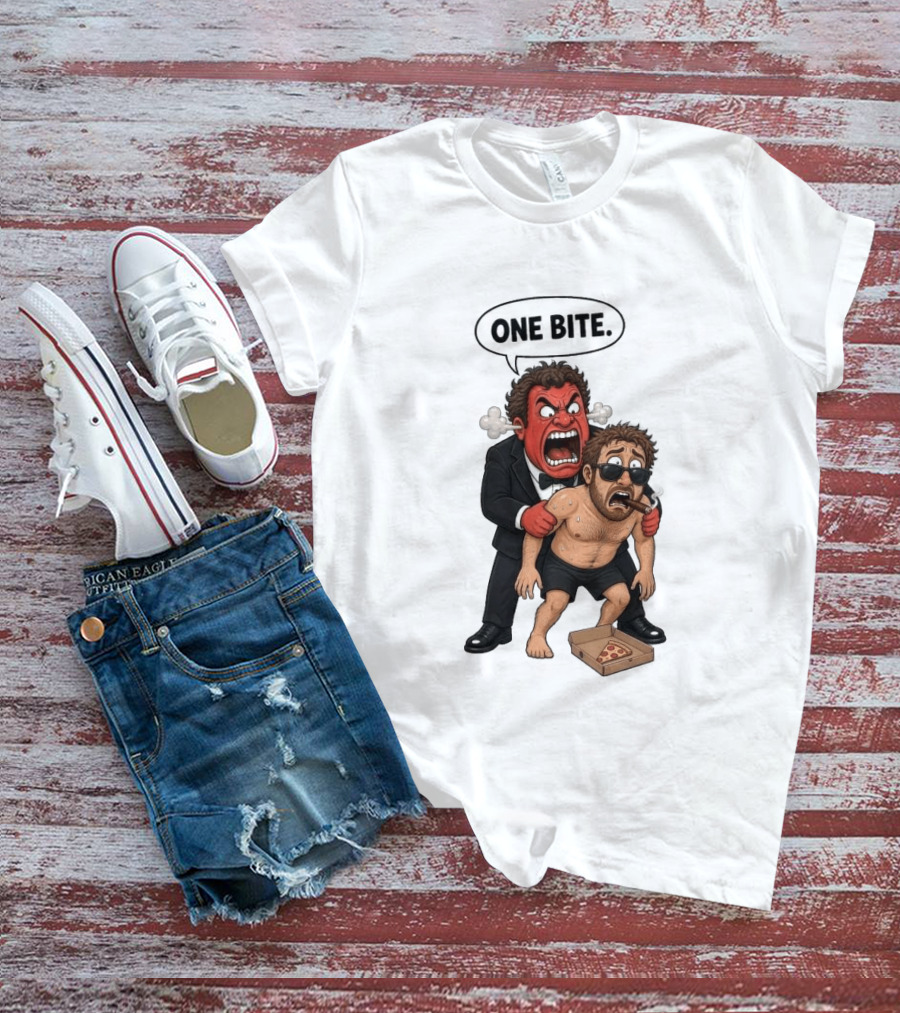 Rico Bo$co One Bite Cartoon Pizza Fan T-Shirt
