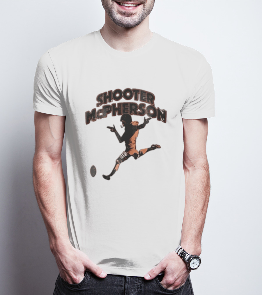 Shooter Mcpherson Football Kicker Finger Guns Distressed Player T-Shirt