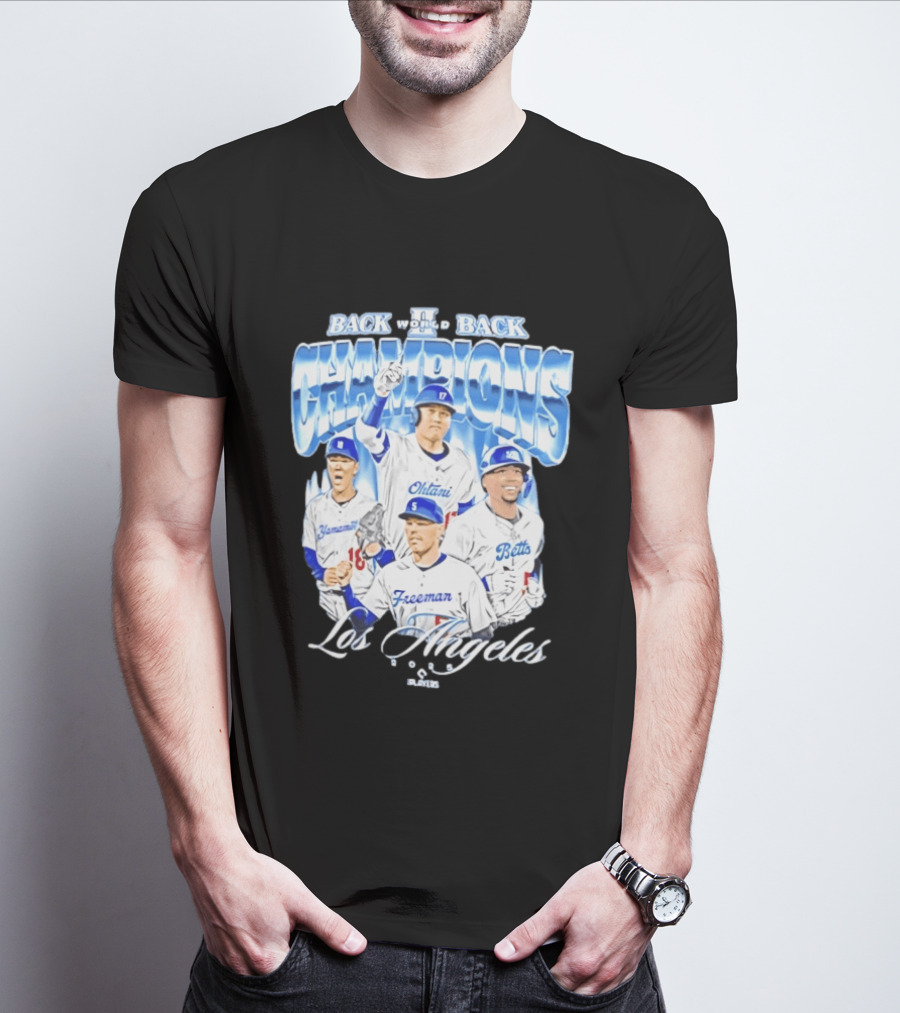 Los Angeles Back To Back Champions Ohtani Freeman Betts 2025 T-Shirt