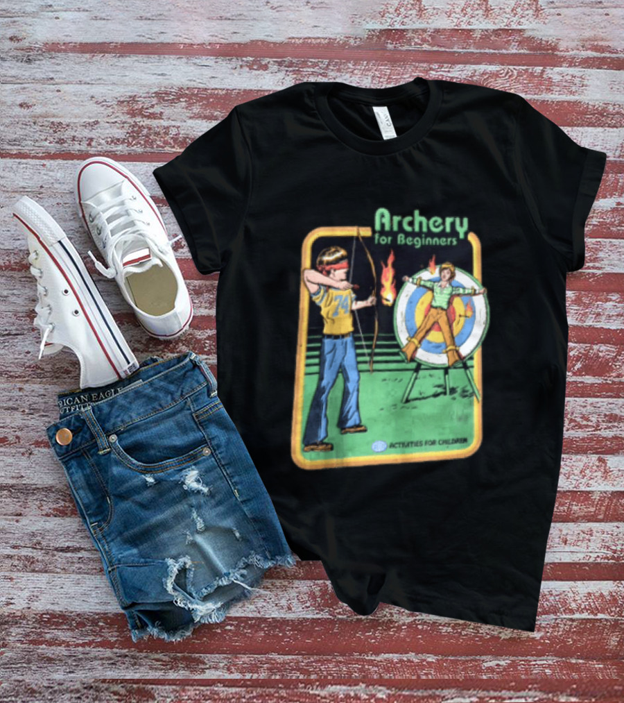 Archery For Beginners Activities For Children Vintage Target Practice T-Shirt
