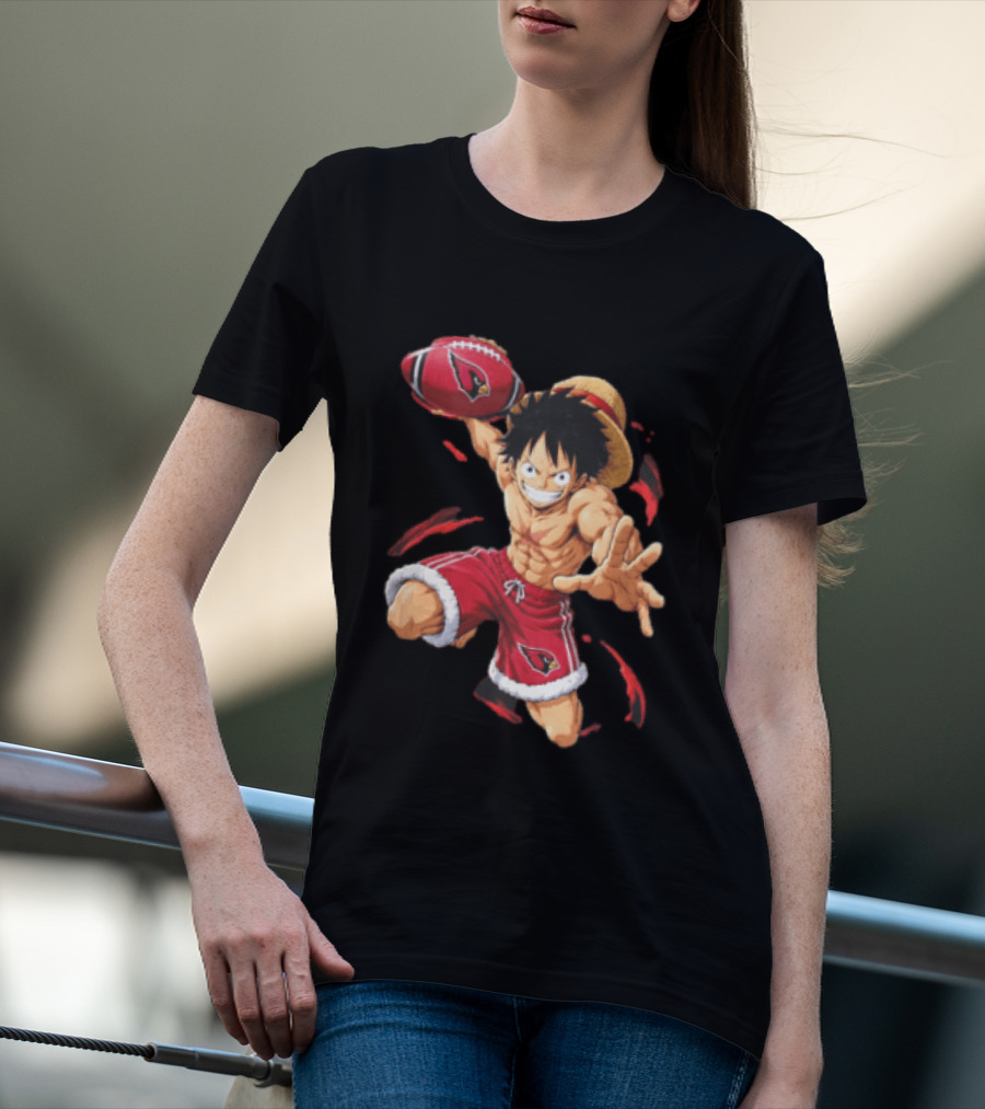 Arizona Cardinals Straw Hat Anime Football Player Action T-Shirt