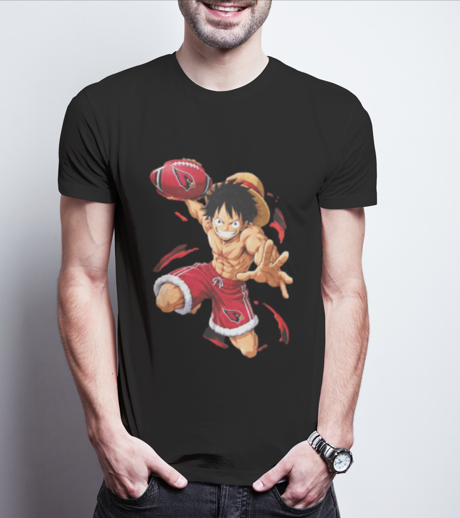 Arizona Cardinals Straw Hat Anime Football Player Action T-Shirt