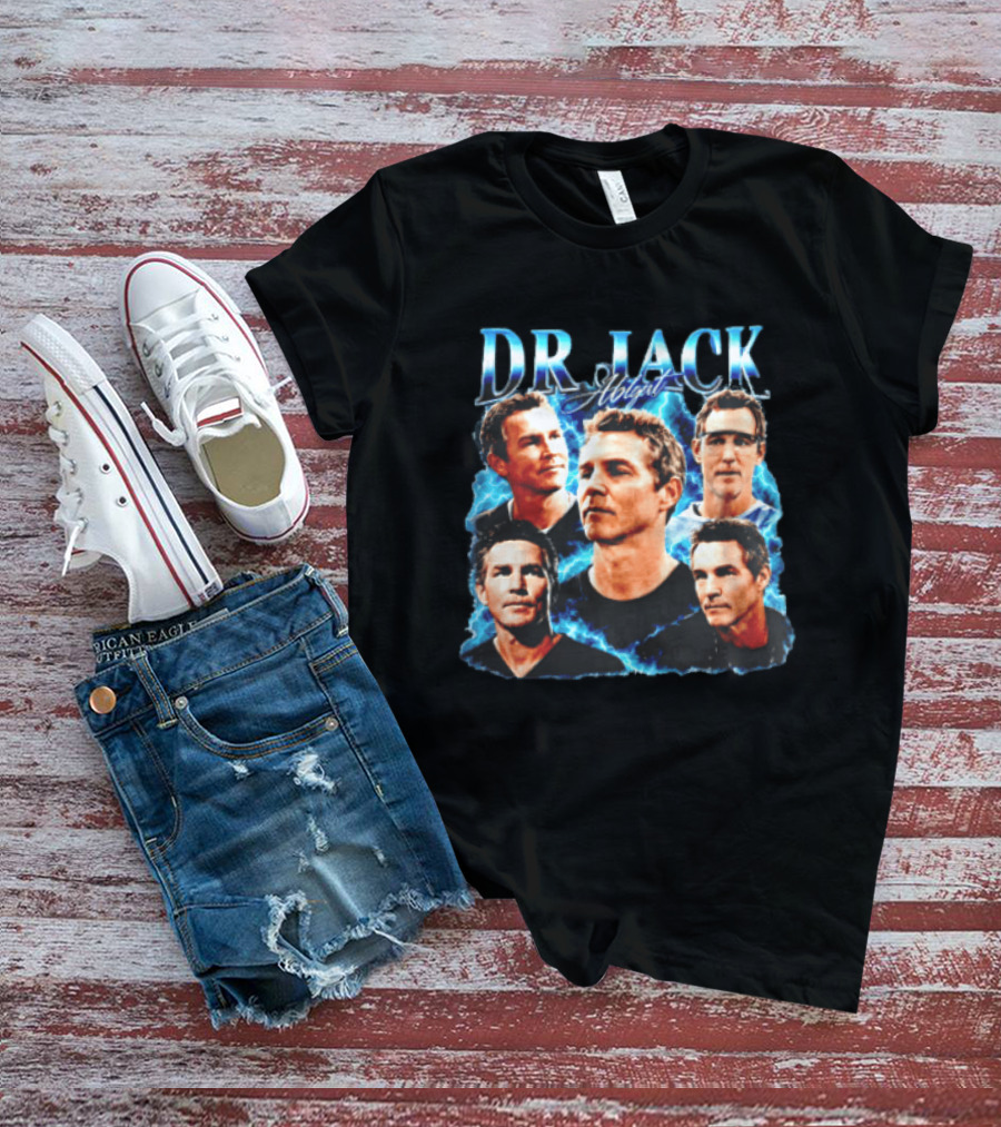Dr Jack Abigail Bootleg Lightning Doctor Portraits Black T-Shirt