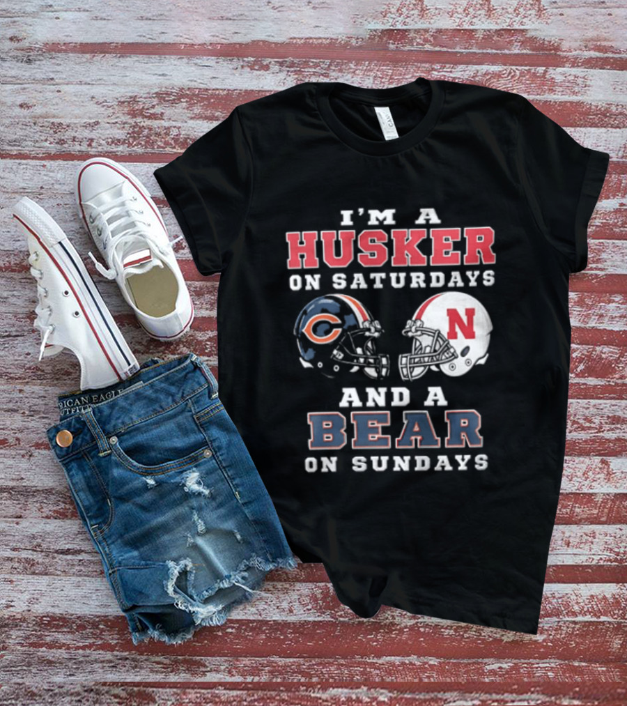 Nebraska Cornhuskers Saturdays Chicago Bears Sundays Sports Fan Gear T-Shirt