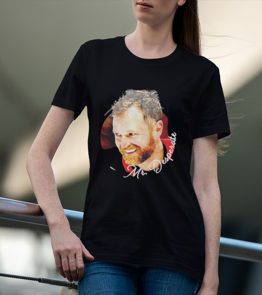 Mr Desperate Smiling Bearded Man Circular Photo T-Shirt
