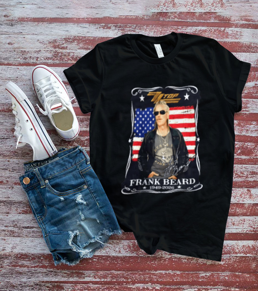 ZZ Top Frank Beard 1949 2026 American Flag Memorial T-Shirt