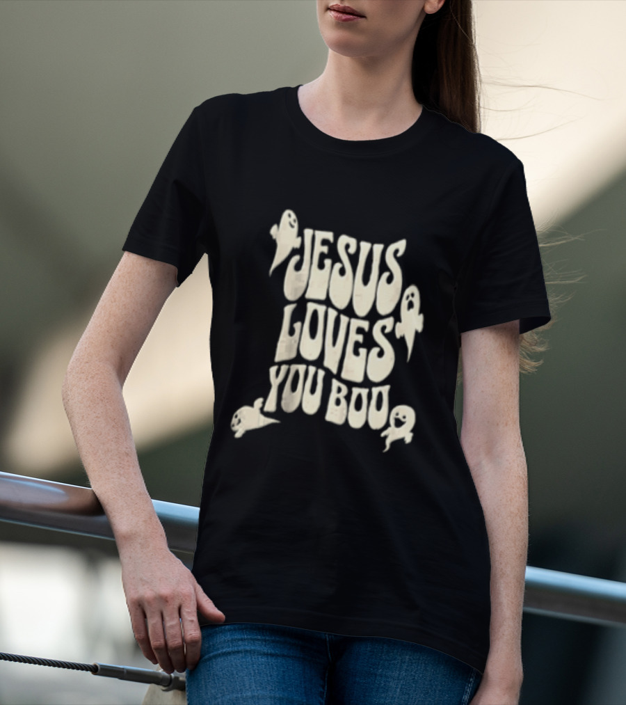 Jesus Loves You Boo Halloween Christian Ghosts T-Shirt