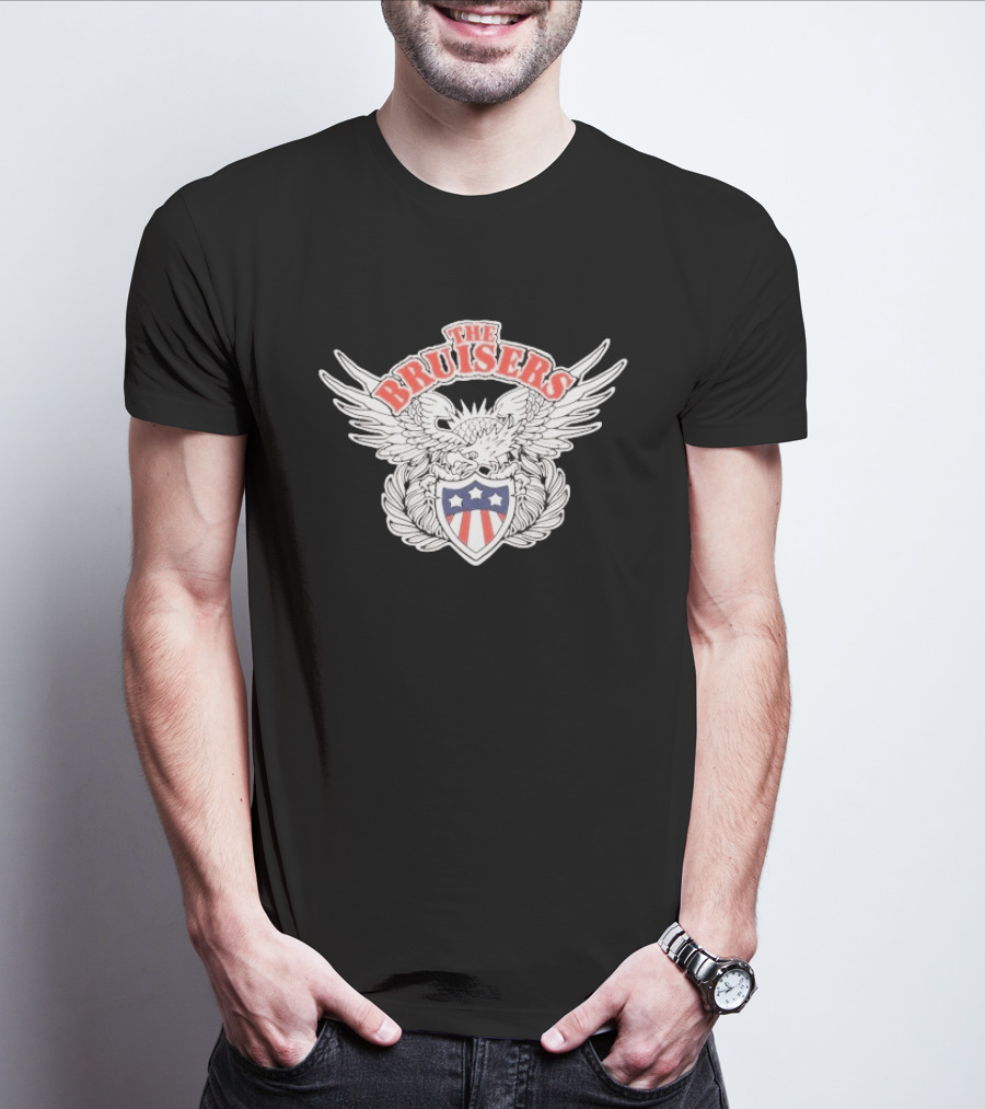 The Bruisers Eagle Red White Blue Shield Winged T-Shirt