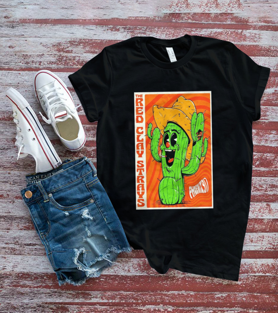 The Red Clay Strays Phoenix Cactus Character 2026 Desert Diamond Arena T-Shirt