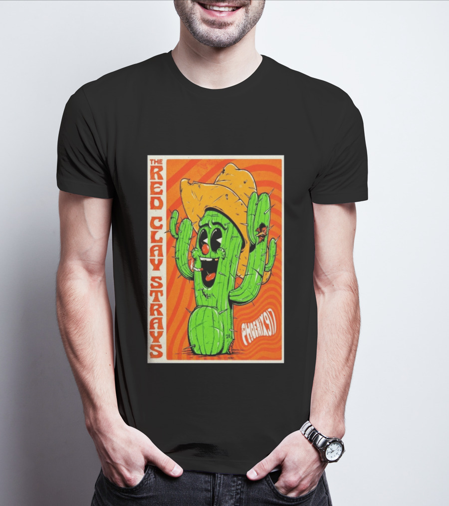 The Red Clay Strays Phoenix Cactus Character 2026 Desert Diamond Arena T-Shirt
