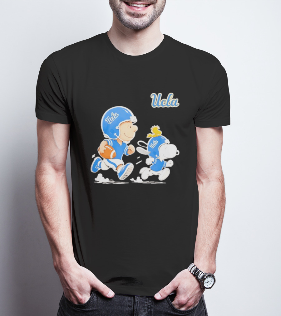 UCLA Charlie Brown Woodstock Snoopy Football NCAA Bruins Collaboration T-Shirt