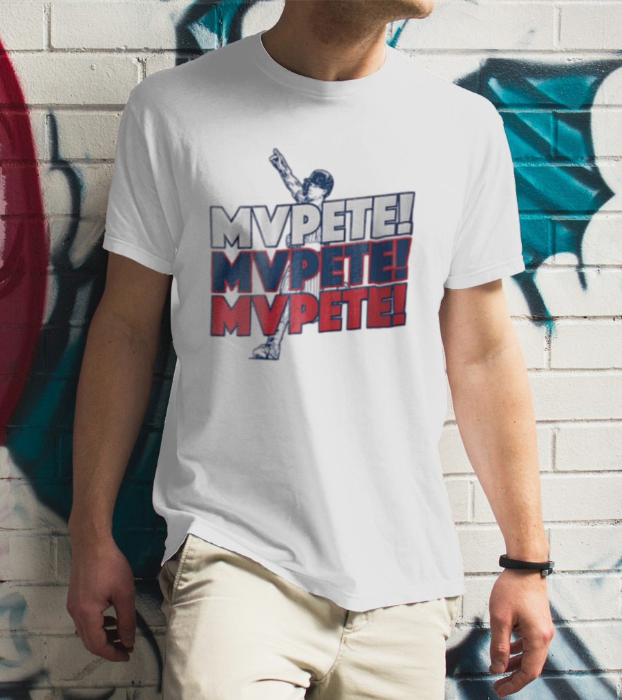 MVPETE Baseball Player Pointing Up Repeated T-Shirt