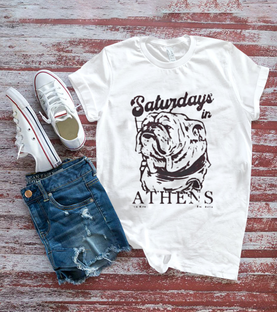Saturdays In Athens Old Row Est 2014 Bulldog T-Shirt