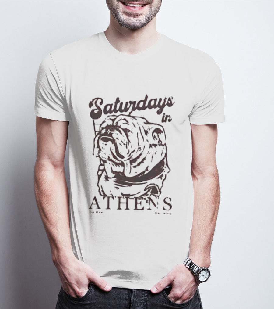 Saturdays In Athens Old Row Est 2014 Bulldog T-Shirt