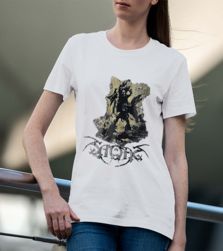 Savatage Skeleton Reaper Flying V Guitar Gold Distressed T-Shirt