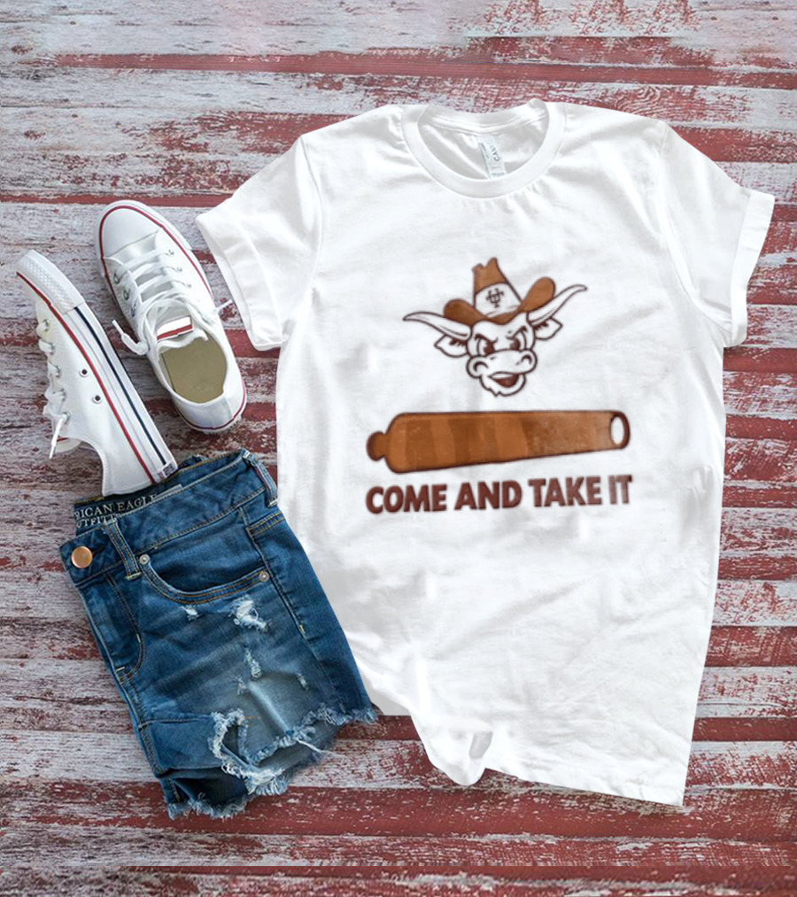 Texas Longhorns Mascot Cowboy Come And Take It Cannon T-Shirt