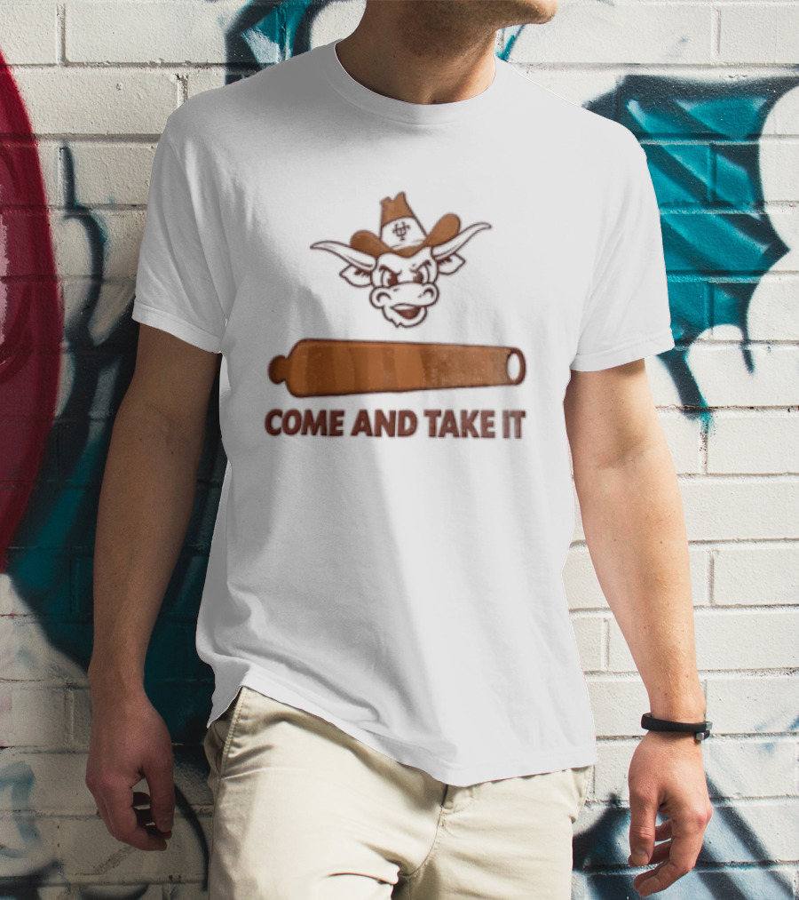 Texas Longhorns Mascot Cowboy Come And Take It Cannon T-Shirt