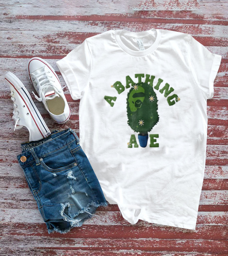 A Bathing Ape Topiary Bush Potted Blue Planter Yellow Flowers T-Shirt