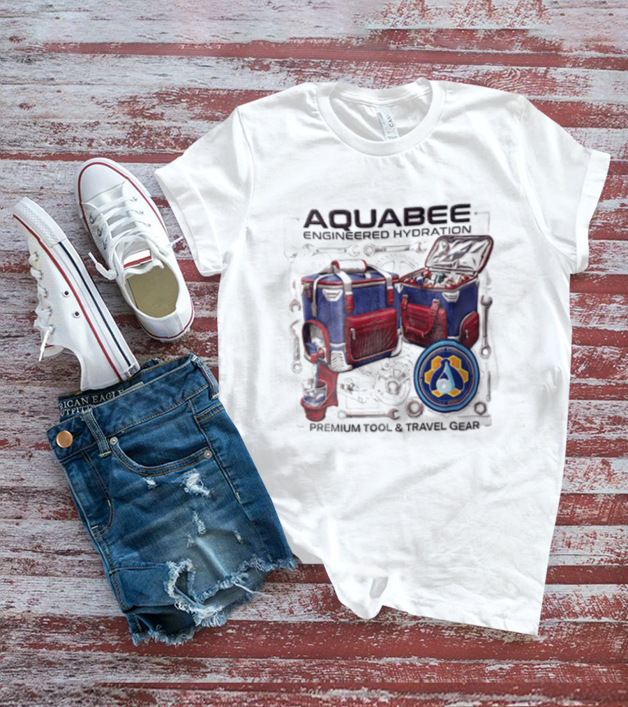 Aquabee Engineered Hydration Premium Tool And Travel Gear Cooler Blueprint T-Shirt