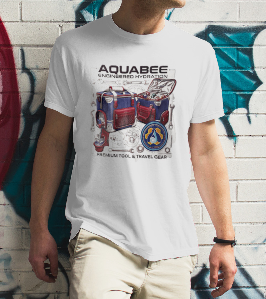 Aquabee Engineered Hydration Premium Tool And Travel Gear Cooler Blueprint T-Shirt